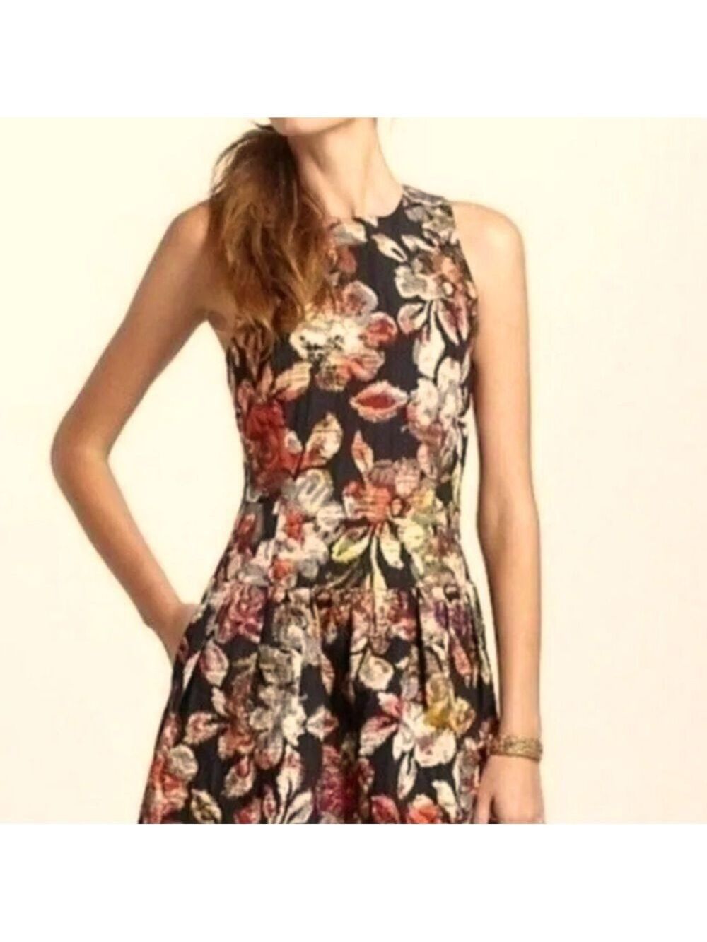 ANTHROPOLOGIE LEIFSDOTTIR metallic brocade dress. Size 4 - Picture 3 of 9